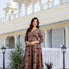 EthniFlair Women Ethnic Motifs Printed Regular Mirror Work Pure Cotton Kurta with Trousers & With Dupatta