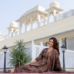 EthniFlair Women Ethnic Motifs Printed Regular Mirror Work Pure Cotton Kurta with Trousers & With Dupatta