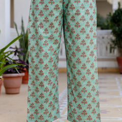 EthniFlair Women Ethnic Motifs Printed Regular Pure Cotton Kurta with Palazzos & With Dupatta