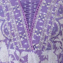 EthniFlair Women Floral Printed Panelled Sequinned Pure Cotton Kurta with Trousers & With Dupatta