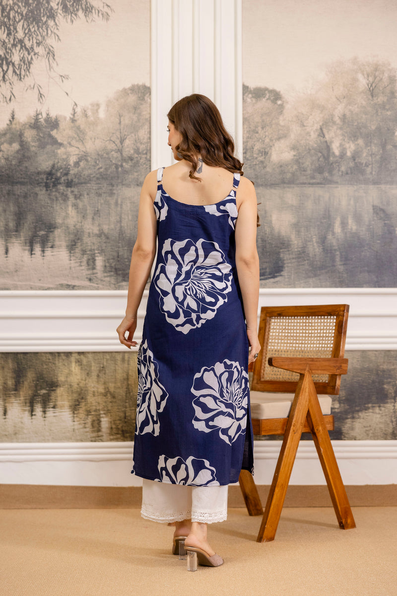 EthniFlair Sleeveless Floral Kurta