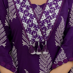 EthniFlair Women Ethnic Motifs Printed Regular Mirror Work Pure Cotton Kurta with Palazzos & With Dupatta