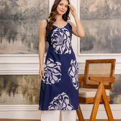 EthniFlair Sleeveless Floral Kurta