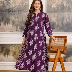 EthniFlair Floral Printed A-line Kurta Set