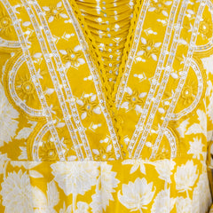 EthniFlair Women Ethnic Motifs Printed Panelled Thread Work Pure Cotton Kurta with Trousers & With Dupatta