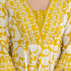 EthniFlair Women Ethnic Motifs Printed Panelled Thread Work Pure Cotton Kurta with Trousers & With Dupatta