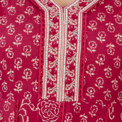 Women Floral Printed Panelled Pure Cotton Kurta with Trousers & Dupatta