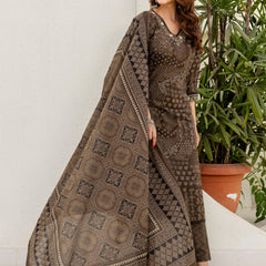Cotton yoke embroidery straight Kurta Pants & Dupatta Set