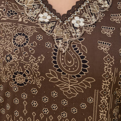 Cotton yoke embroidery straight Kurta Pants & Dupatta Set