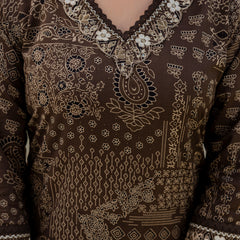 Cotton yoke embroidery straight Kurta Pants & Dupatta Set