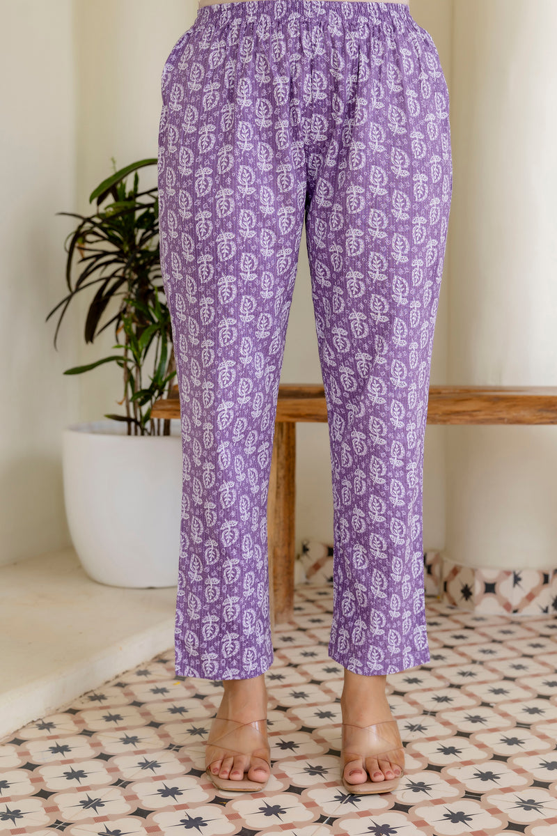 EthniFlair Floral Printed Empire Aari Work Kurta with Pyjamas & Dupatta