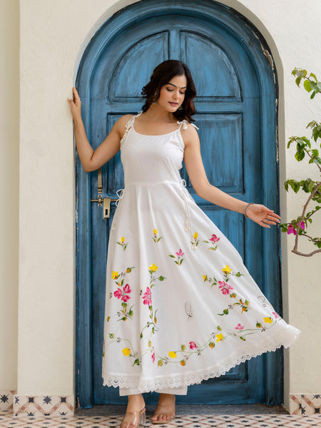 EthniFlair Floral Empire Phulkari Kurta & Palazzos With Dupatta