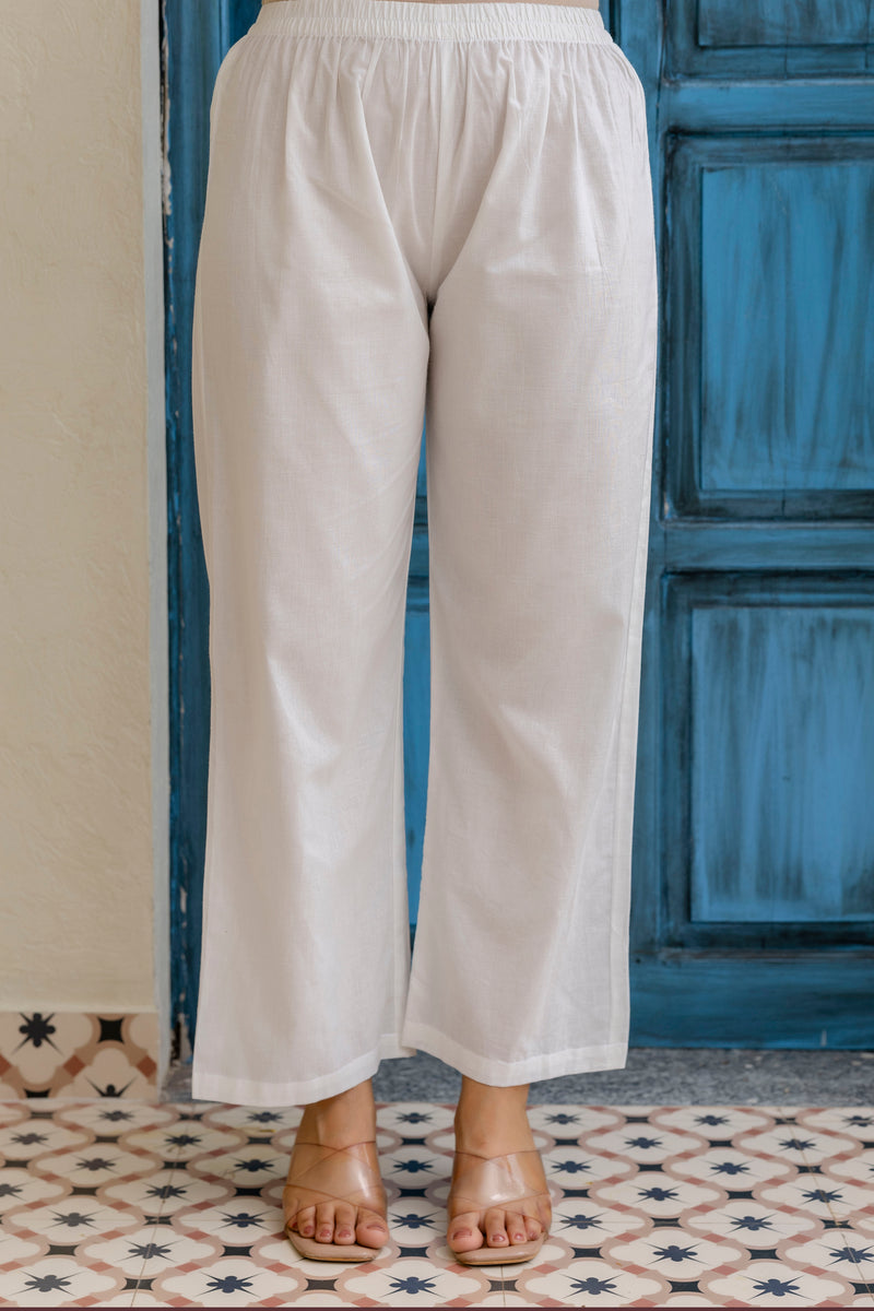 EthniFlair Floral Empire Phulkari Kurta & Palazzos With Dupatta