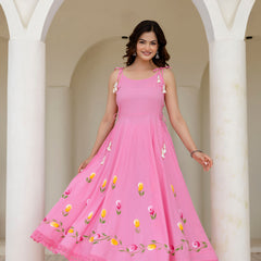 EthniFlair Floral Empire Phulkari Kurta & Palazzos With Dupatta