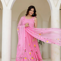 EthniFlair Floral Empire Phulkari Kurta & Palazzos With Dupatta