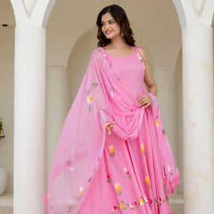 EthniFlair Floral Empire Phulkari Kurta & Palazzos With Dupatta