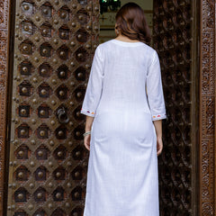 EthniFlair Embroidered Notch Neck Straight Kurta With Trousers & Dupatta