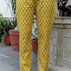 EthniFlair Floral Printed Notch Neck Anarkali Kurta & Trousers With Dupatta