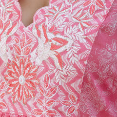 EthniFlair Floral Embroidered Kurta with Pyjama & Dupatta