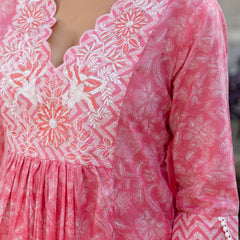 EthniFlair Floral Embroidered Kurta with Pyjama & Dupatta