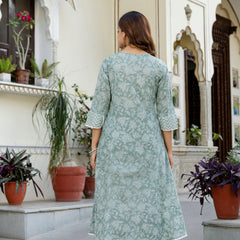 EthniFlair Floral Embroidered Kurta with Pyjama & Dupatta