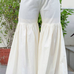 EthniFlair Floral Embroidered Aari Work Kurta with Sharara & Dupatta