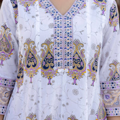 EthniFlair Floral Printed V Neck Anarkali Kurta & Trousers With Dupatta