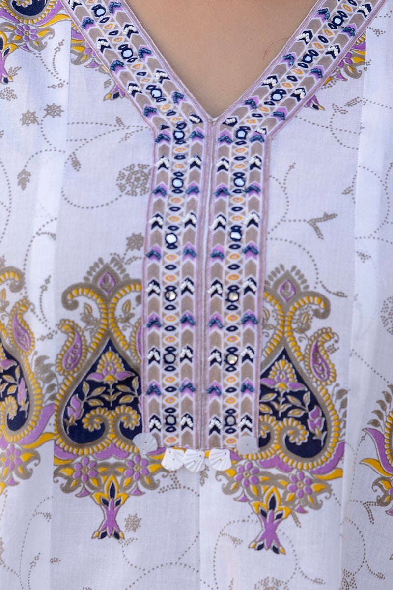 EthniFlair Floral Printed V Neck Anarkali Kurta & Trousers With Dupatta
