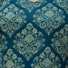 EthniFlair Women Ethnic Motifs Printed Regular Thread Work Pure Cotton Kurta with Palazzos & With Dupatta