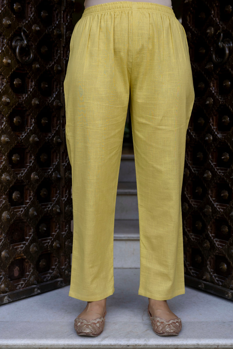 EthniFlair Floral Embroidered Schiffli Kurta with Palazzos & Dupatta