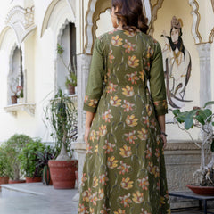 EthniFlair Floral Embroidered Sequinned Kurta with Palazzos & Dupatta