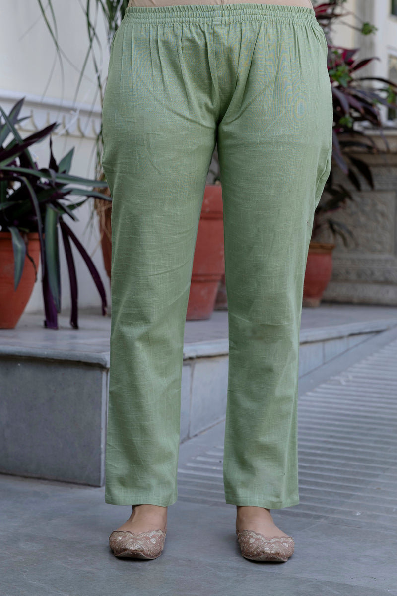 EthniFlair Yoke Design V-Neck Pleated Kurta With Trousers & Dupatta