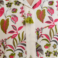 EthniFlair Floral Printed A-Line Kurta with Trousers