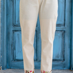 EthniFlair Floral Printed A-Line Kurta with Trousers