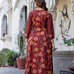 EthniFlair Floral Embroidered Schiffli Kurta with Palazzos & Dupatta