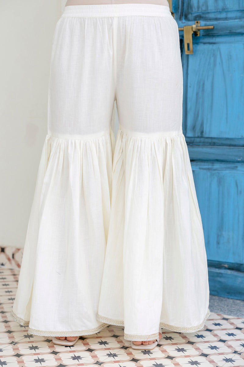 EthniFlair Floral Printed Gotta Patti Kurti with Sharara & Dupatta