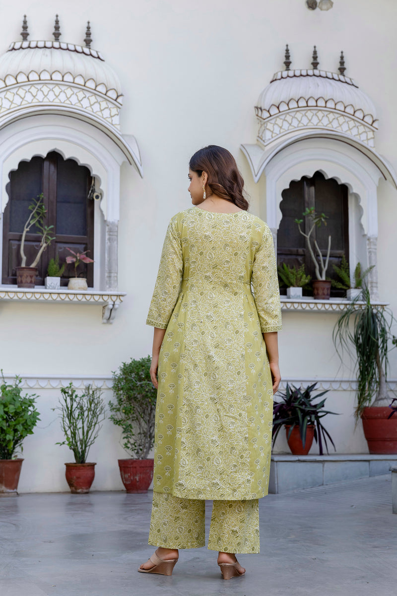 EthniFlair Floral Printed Kurta with Palazzos & Dupatta