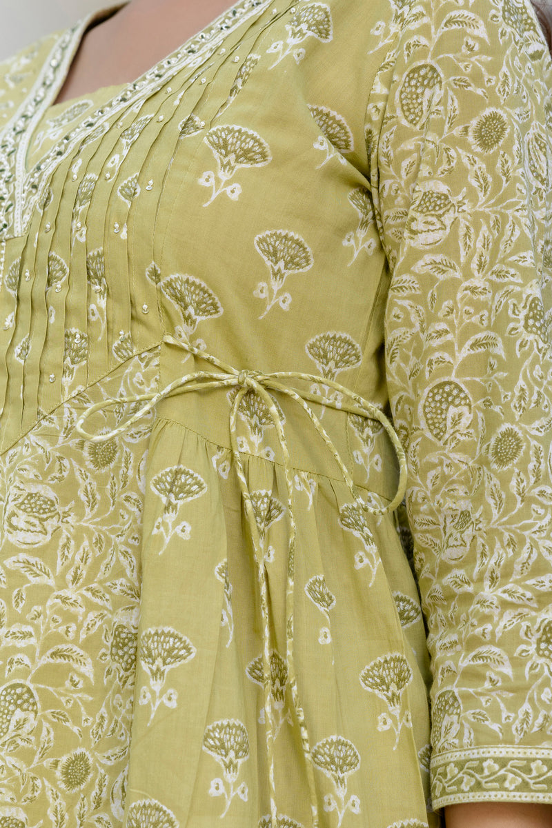EthniFlair Floral Printed Kurta with Palazzos & Dupatta