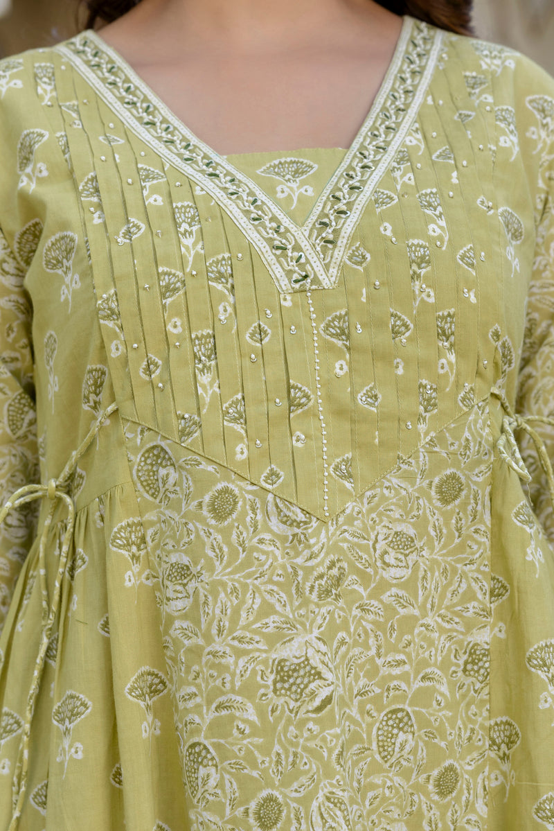 EthniFlair Floral Printed Kurta with Palazzos & Dupatta