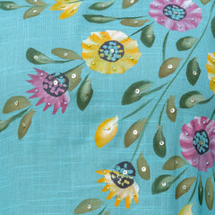 EthniFlair Floral Printed Aari Work Kurta with Pyjamas & Dupatta