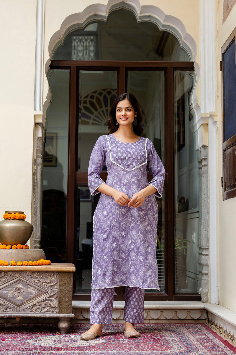 EthniFlair Ethnic Motifs Embroidered Kurta with Pyjamas & Dupatta