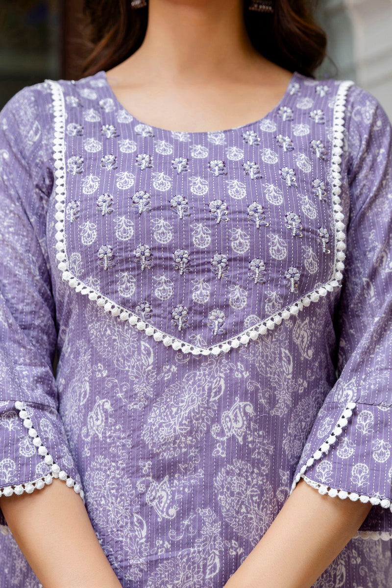 EthniFlair Ethnic Motifs Embroidered Kurta with Pyjamas & Dupatta