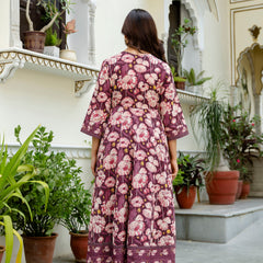 EthniFlair Floral Embroidered Anarkali Kurta with Pyjamas & Dupatta