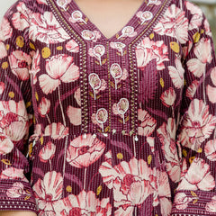 EthniFlair Floral Embroidered Anarkali Kurta with Pyjamas & Dupatta