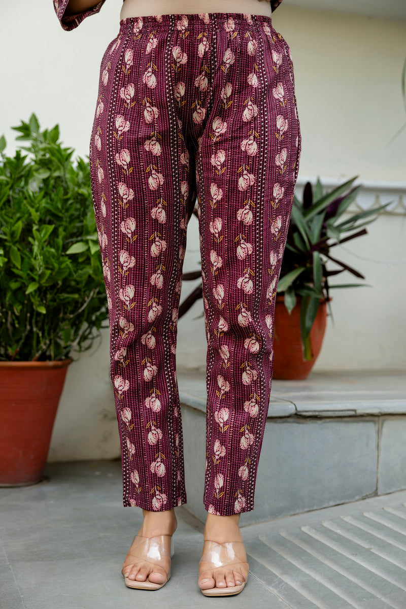 EthniFlair Floral Embroidered Anarkali Kurta with Pyjamas & Dupatta