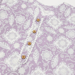 EthniFlair Floral Printed Round Neck Straight Kurta