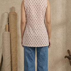 Cotton Angrakha Floral Printed Kurti