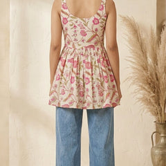 Cotton A-line Floral Kurti