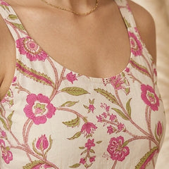 Cotton A-line Floral Kurti
