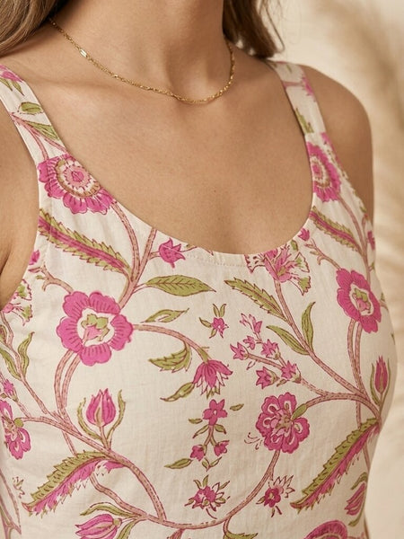 Cotton A-line Floral Kurti